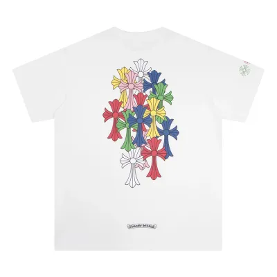 Chrome Hearts Multi Color Cross Cemetery T-shirt White 02