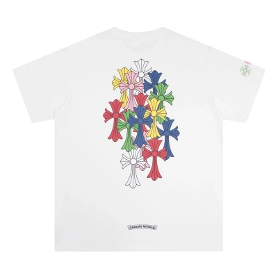 Chrome Hearts Multi Color Cross Cemetery T-shirt White 02