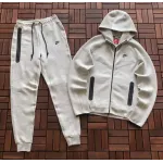 Nike Sportswear Tech Fleece Full-Zip Hoodie & Joggers Set White Grey