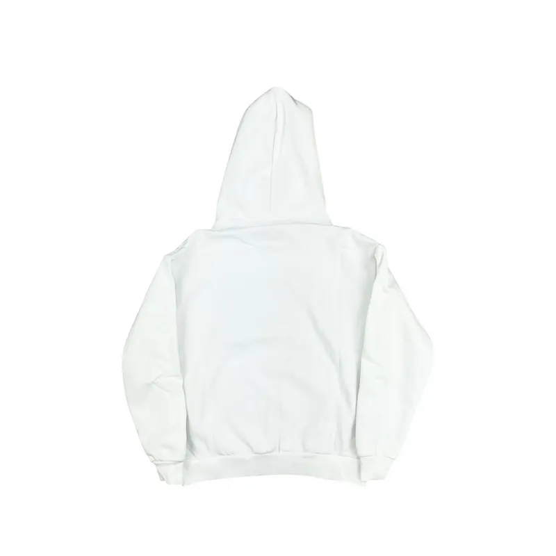Sp5der OG Rhinestone Logo Hoodie White