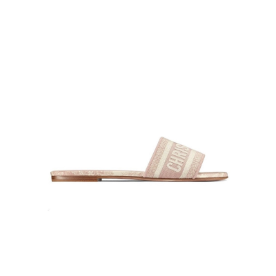 Dior Dway Slide Pink Toile de Jouy Embroidered Cotton KCQ209TJE S46P 02