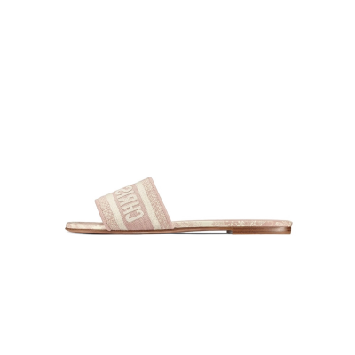 Dior Dway Slide Pink Toile de Jouy Embroidered Cotton KCQ209TJE S46P 01