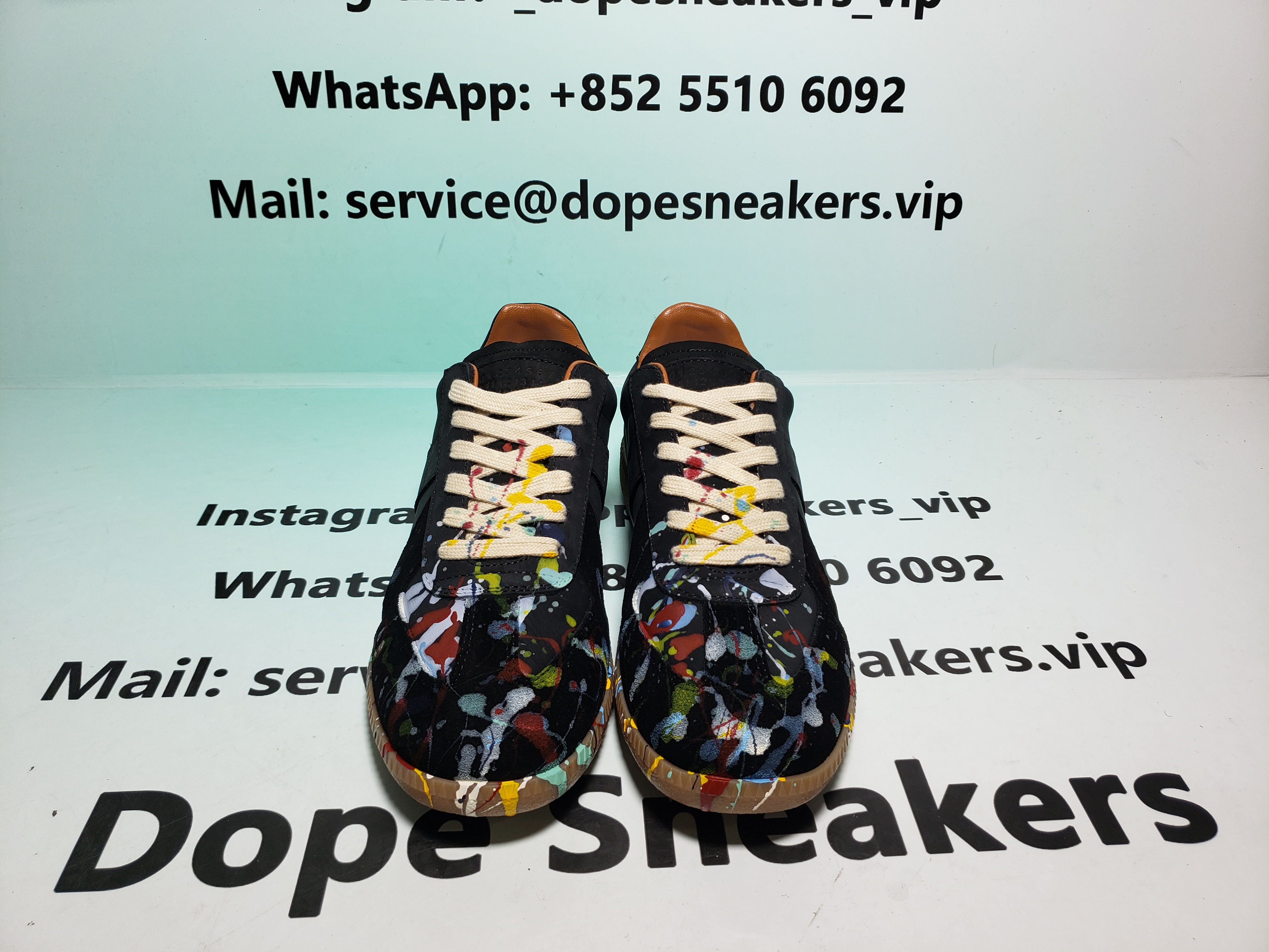 Maison Margiela Black Paint Replica Sneakers S58WS0101P1892963