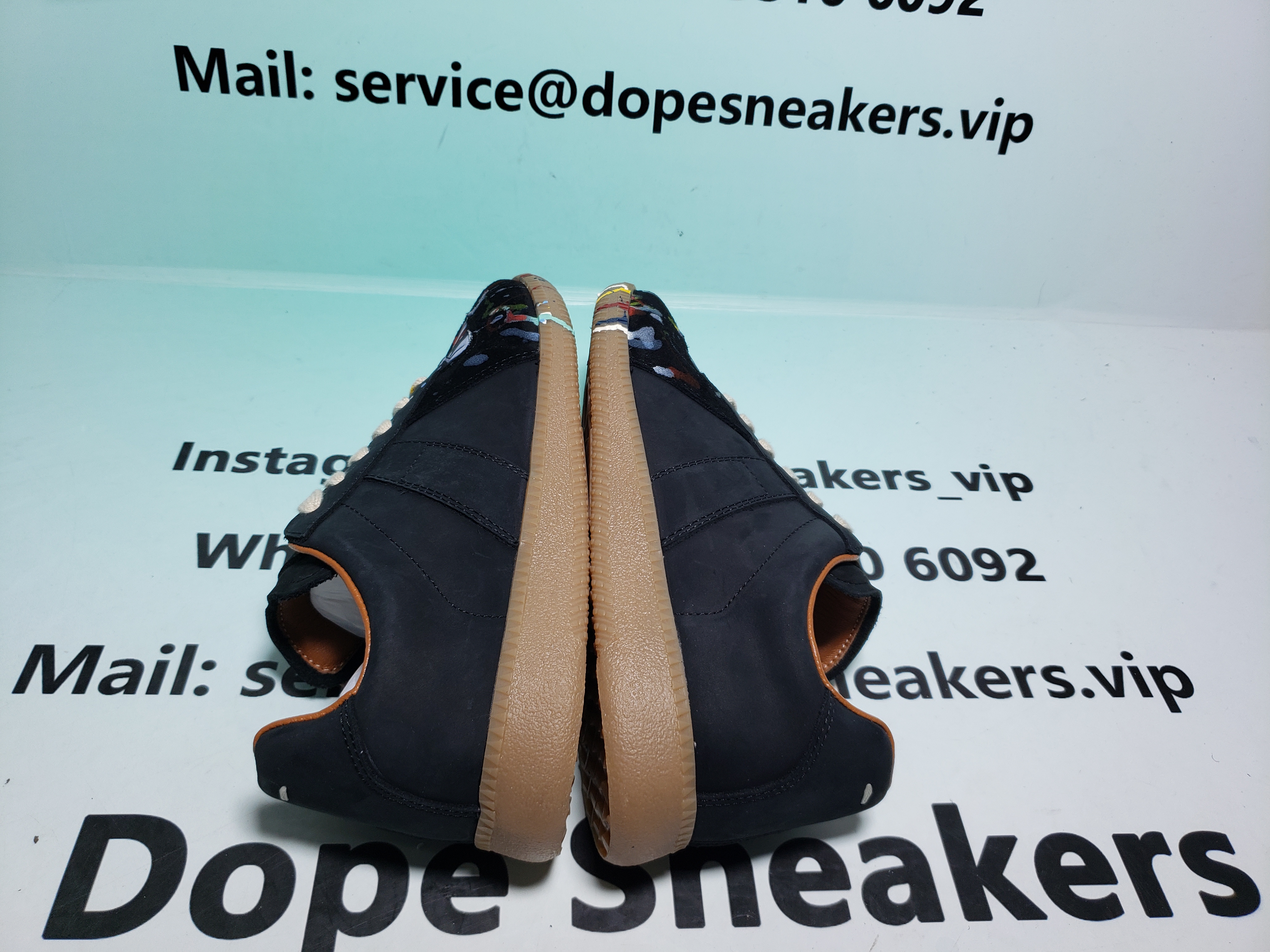 Maison Margiela Black Paint Replica Sneakers S58WS0101P1892963