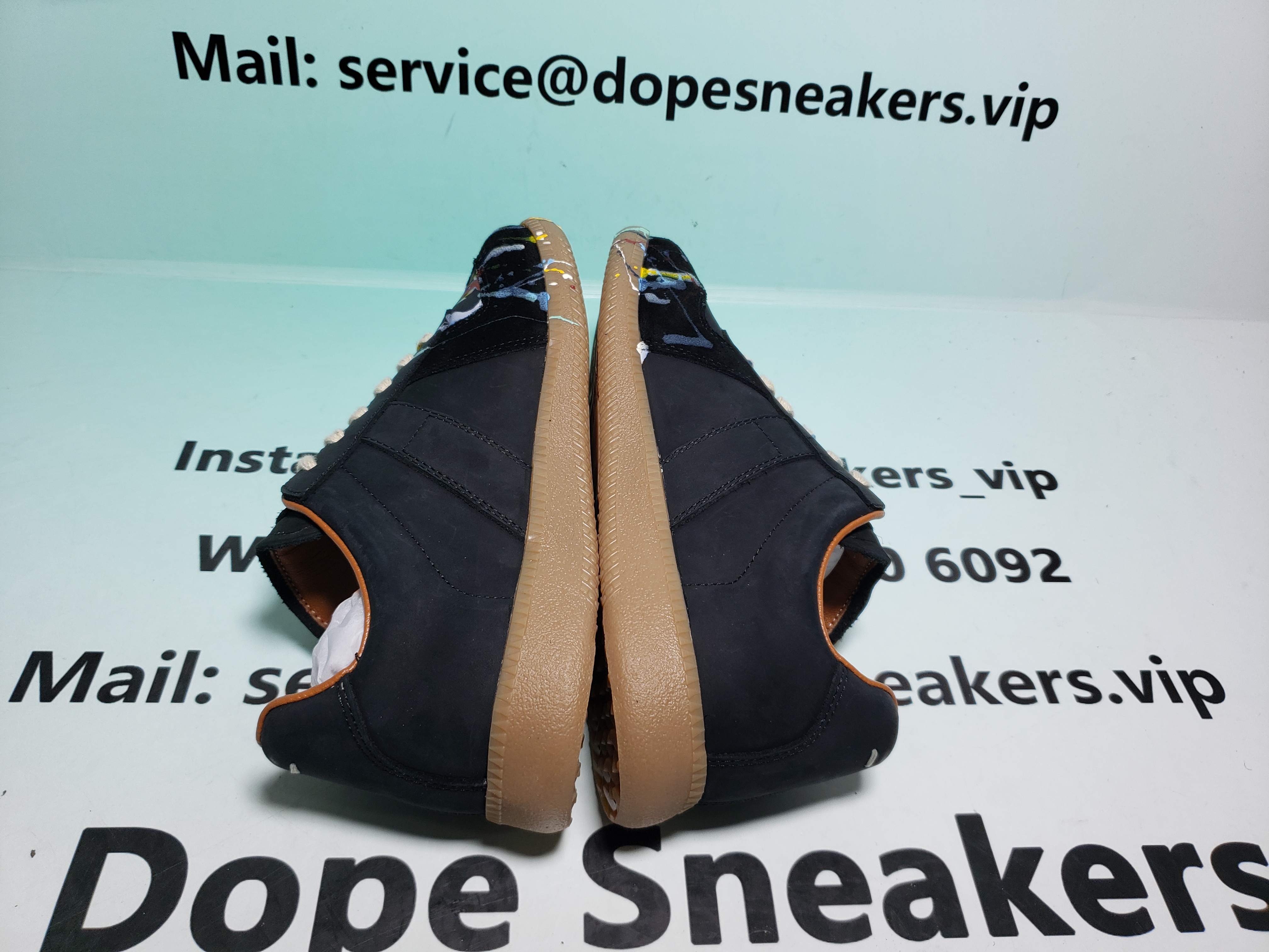 Maison Margiela Black Paint Replica Sneakers S58WS0101P1892963