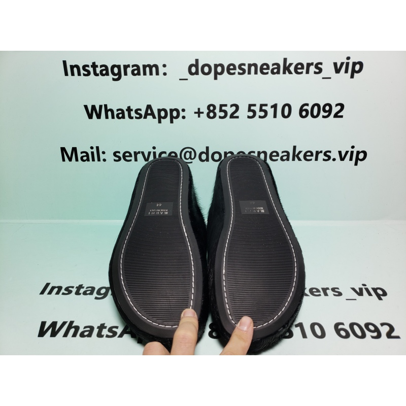 Marni Long-hair Calfskin Fussbett Sabot Black SBMR000600P412200N99