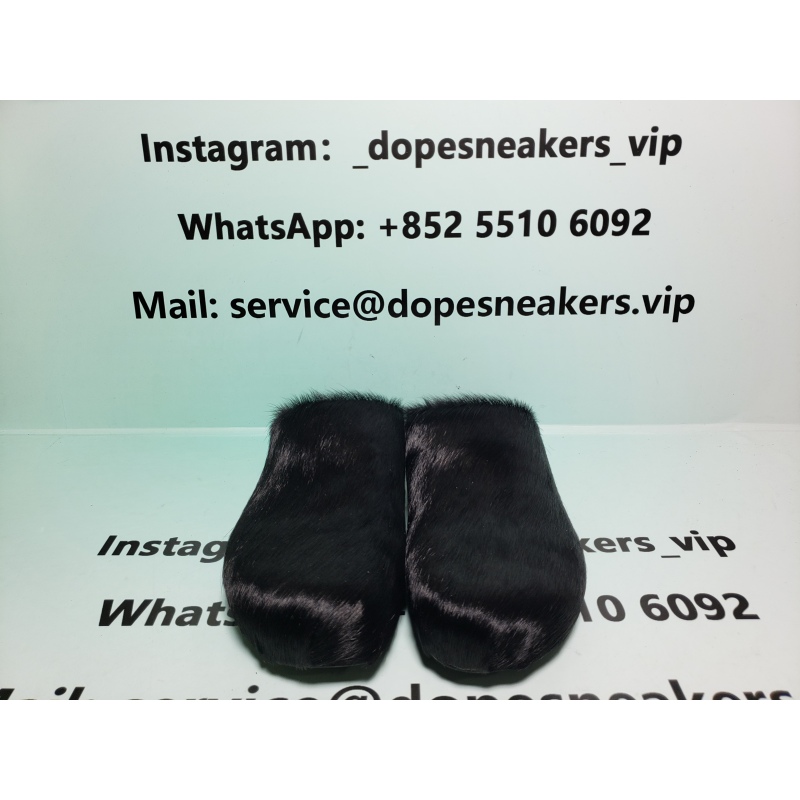 Marni Long-hair Calfskin Fussbett Sabot Black SBMR000600P412200N99