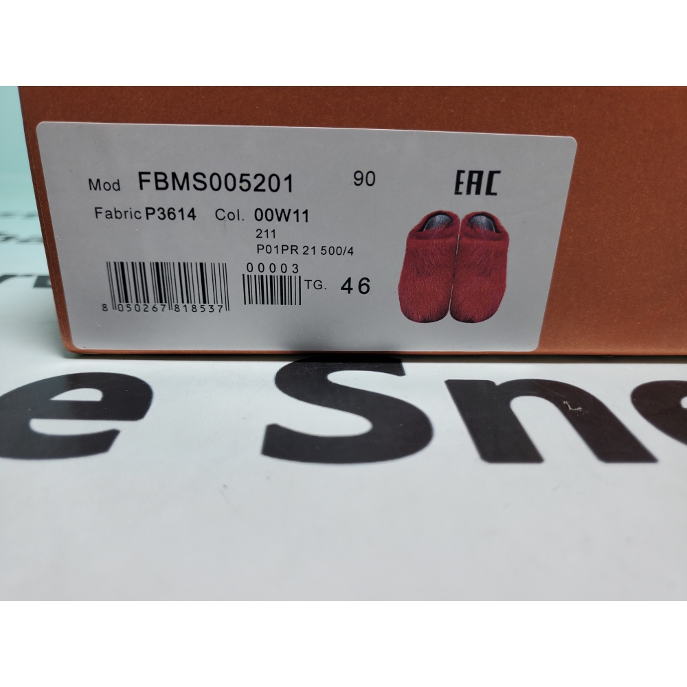 Marni Long-hair Calfskin Fussbett Sabot Red SBMS004601P412200R66