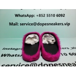Marni Long-hair Calfskin Fussbett Sabot Rose Red 