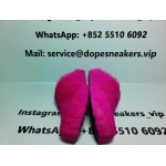 Marni Long-hair Calfskin Fussbett Sabot Rose Red 