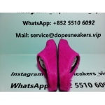 Marni Long-hair Calfskin Fussbett Sabot Rose Red 