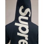 Supreme Satin Appliqué Hoodie Sweatshirt Navy Blue
