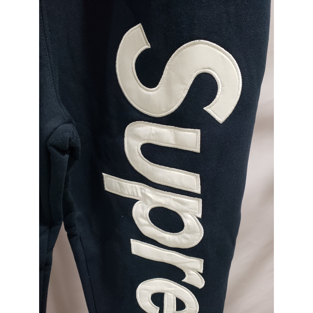Supreme Satin Applique Sweatpant Navy Blue