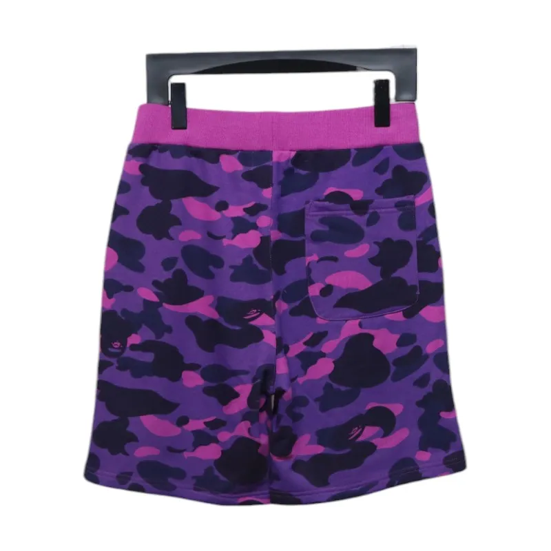 BAPE Camouflage Shark Mouth Shorts Purple