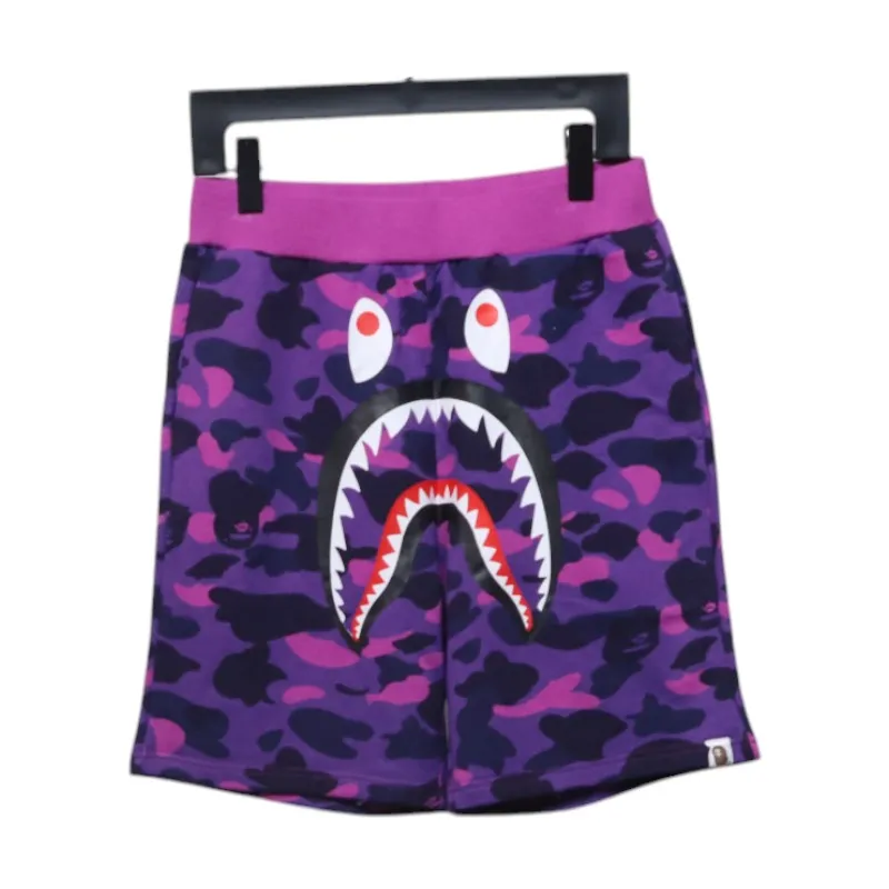 BAPE Camouflage Shark Mouth Shorts Purple