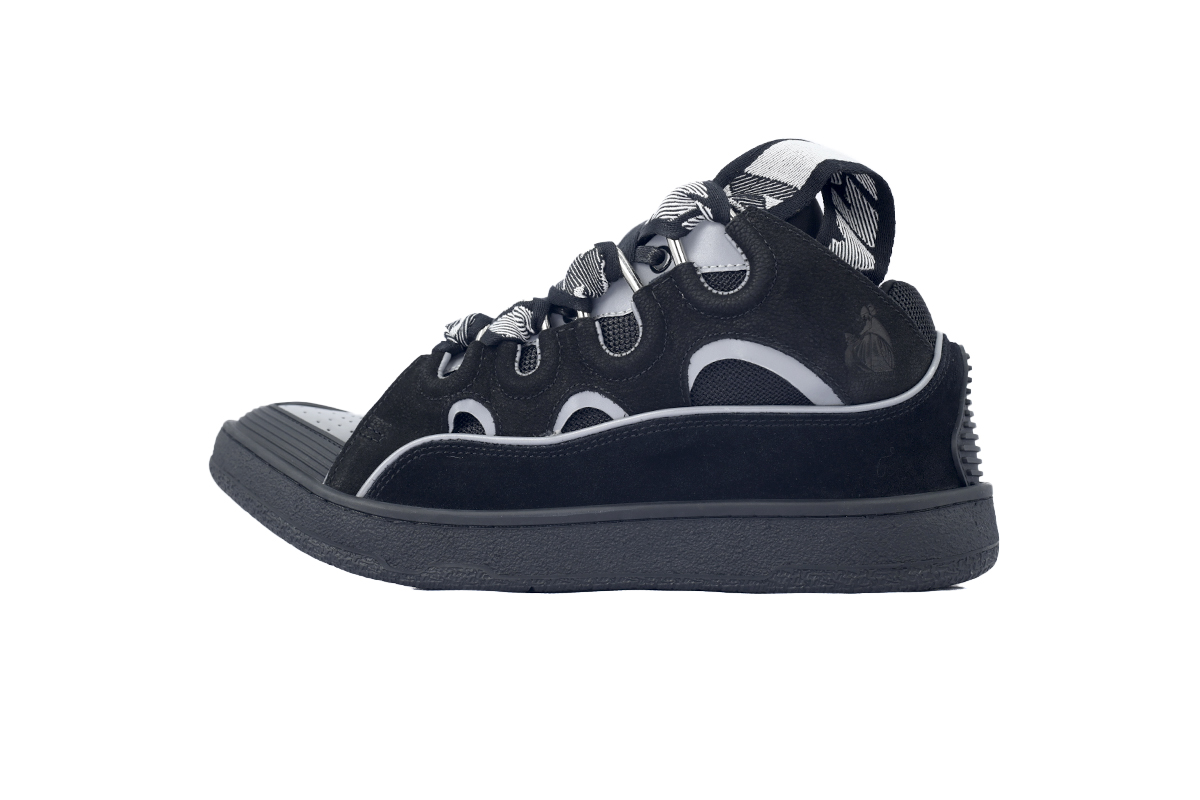 Lanvin Leather Curb Triple Black Sliver