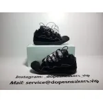 Lanvin Leather Curb Triple Black Sliver