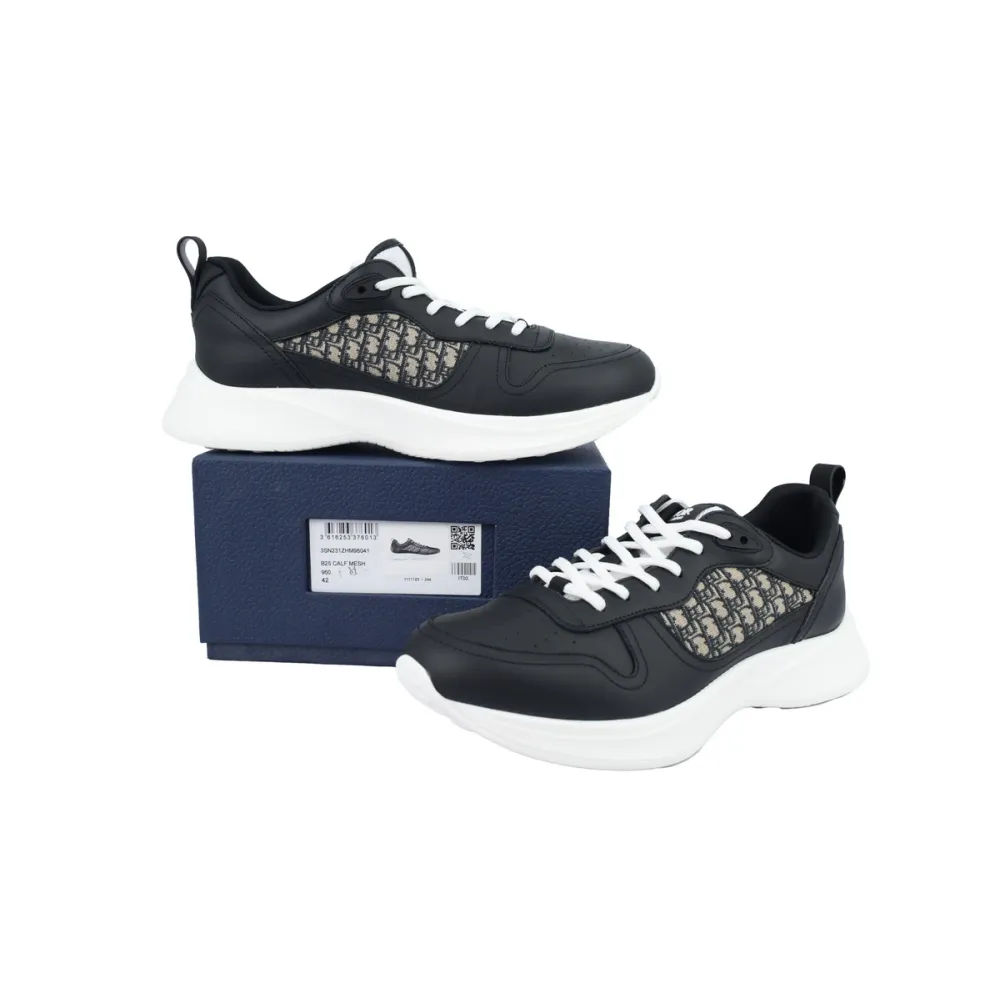 Dior B25 Runner Black Smooth Calfskin Oblique Jacquard 3SN299ZIR_H965