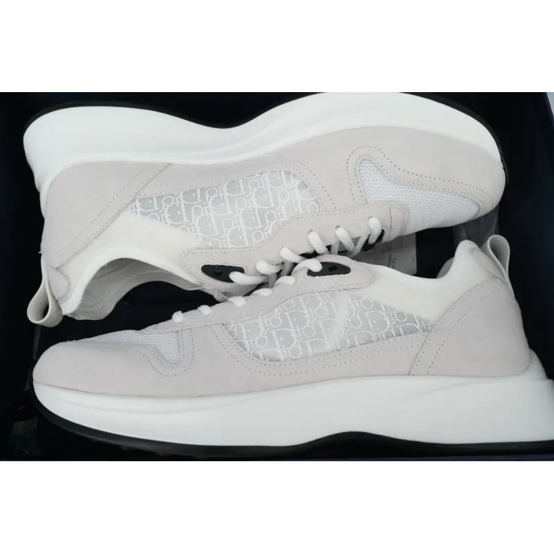 Dior B25 Runner White Oblique Suede  3SN259YTR_H069