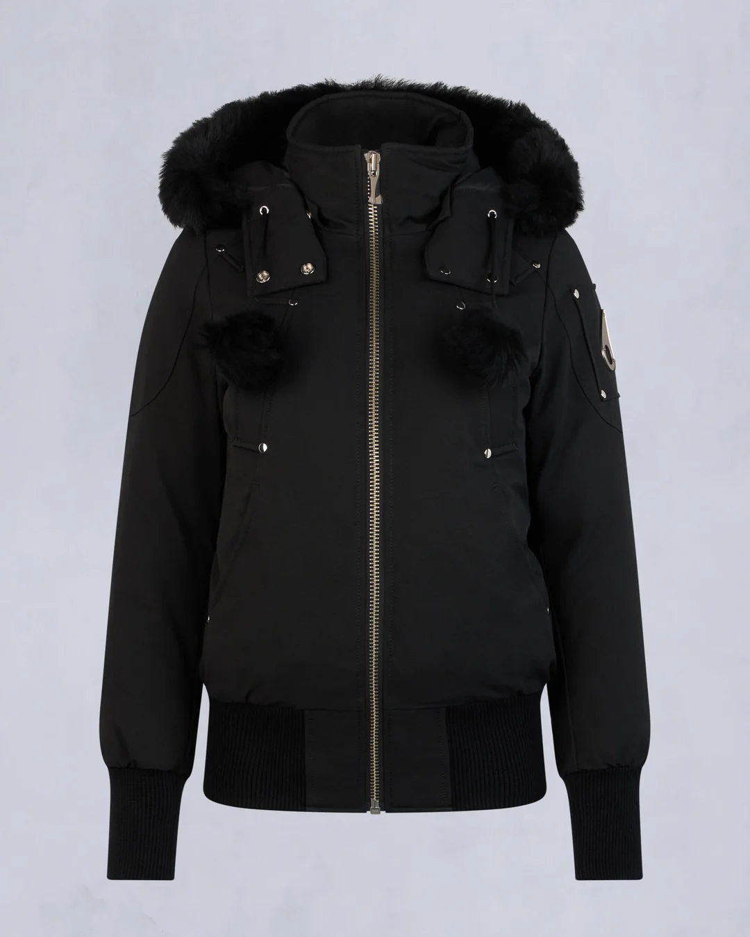 Moose Knuckles Black Jacket Black Wool Collar(NFC)