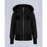 Moose Knuckles Black Jacket Black Wool Collar（NFC) 