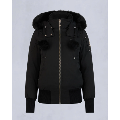 Moose Knuckles Black Jacket Black Wool Collar（NFC)  01