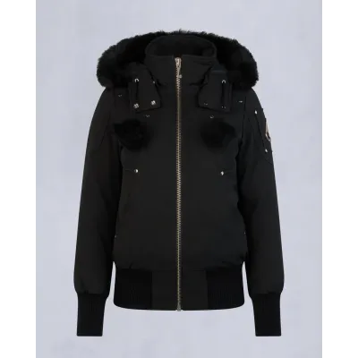Moose Knuckles Black Jacket Black Wool Collar（NFC)  01