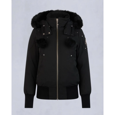 Moose Knuckles(W) Black Jacket Black Wool Collar（NFC)  01