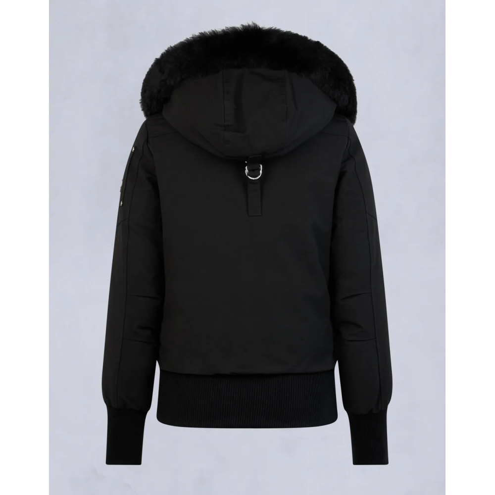 Moose Knuckles Black Jacket Black Wool Collar（NFC) 