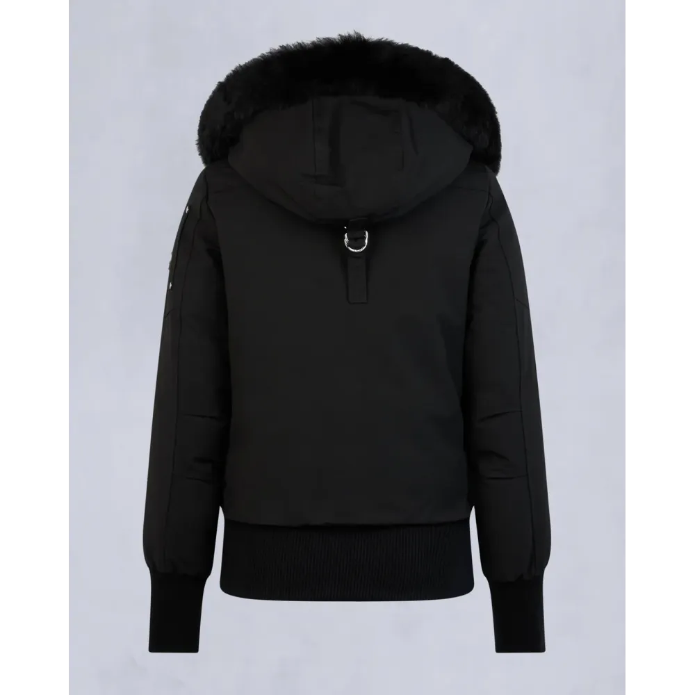 Moose Knuckles Black Jacket Black Wool Collar（NFC) 
