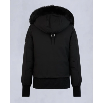 Moose Knuckles(W) Black Jacket Black Wool Collar（NFC)  02