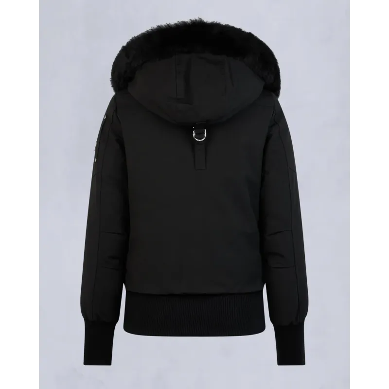 Moose Knuckles Black Jacket Black Wool Collar（NFC) 
