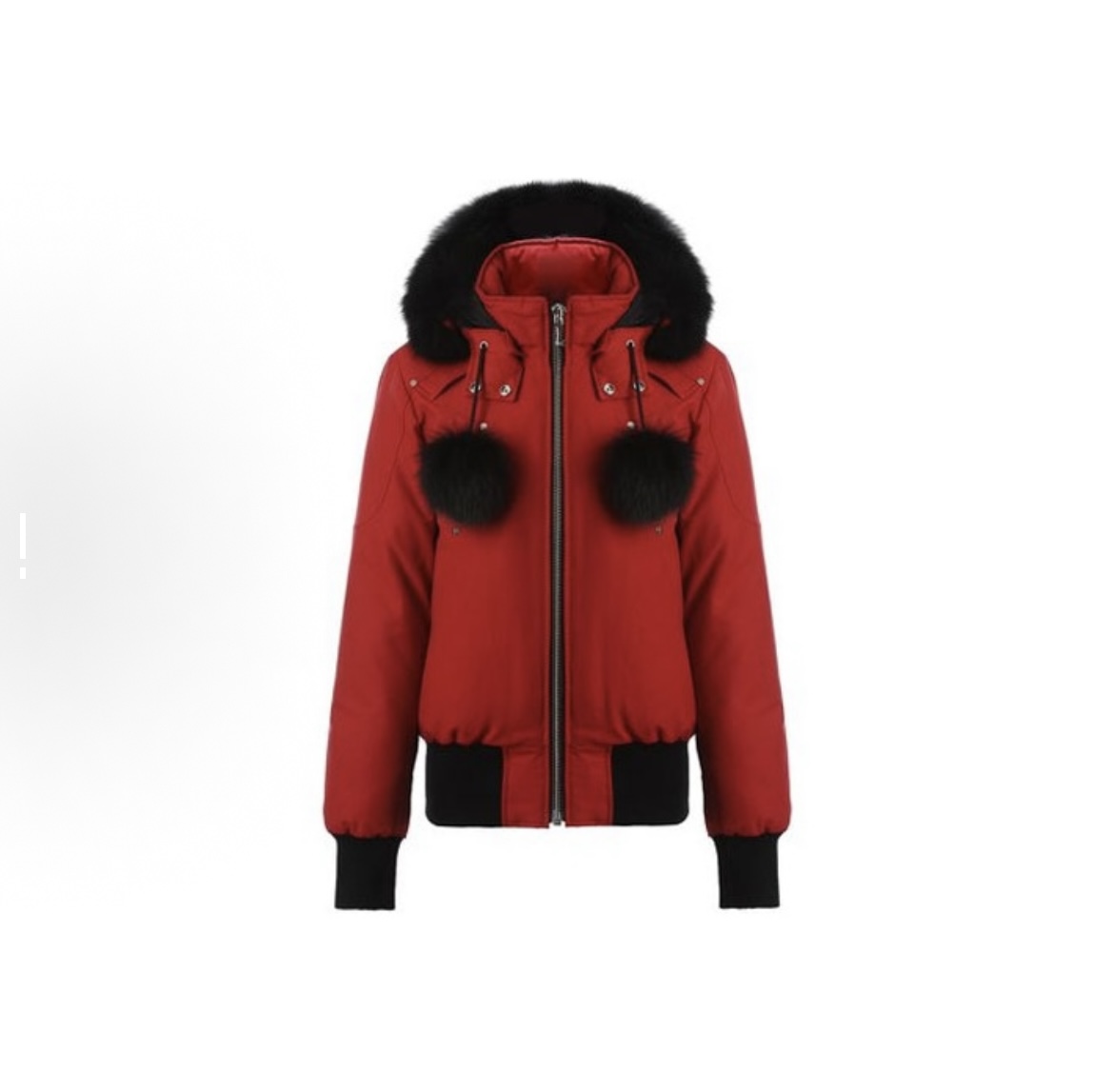 Moose Knuckles Red Jacket Black Wool Collar(NFC)