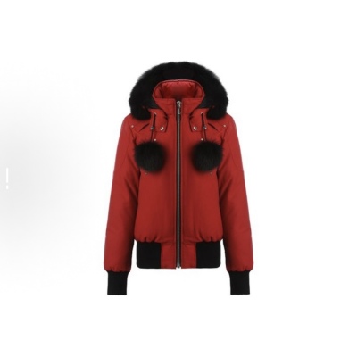 Moose Knuckles Red Jacket Black Wool Collar（NFC)  01