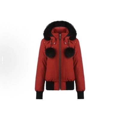 Moose Knuckles Red Jacket Black Wool Collar（NFC)  01