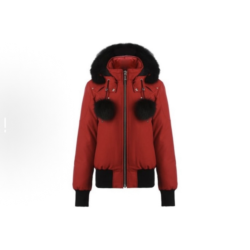 Moose Knuckles Red Jacket Black Wool Collar（NFC) 
