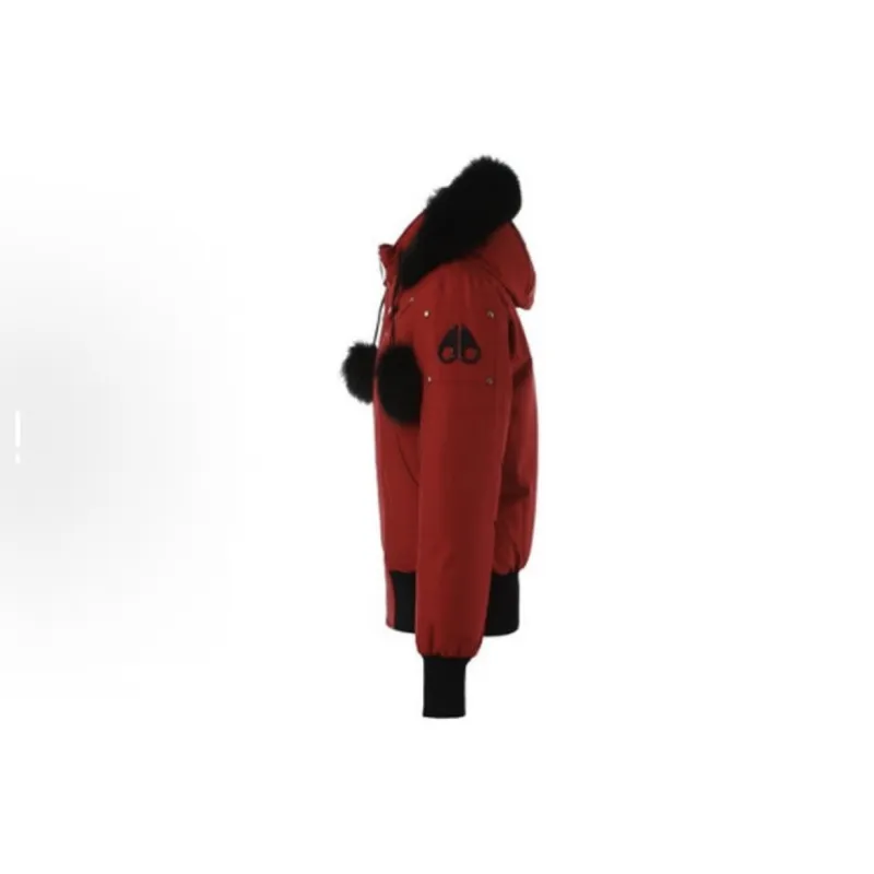 Moose Knuckles Red Jacket Black Wool Collar（NFC) 