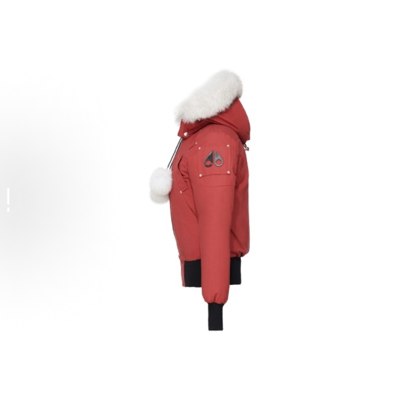 Moose Knuckles Red Jacket White Wool Collar（NFC) 
