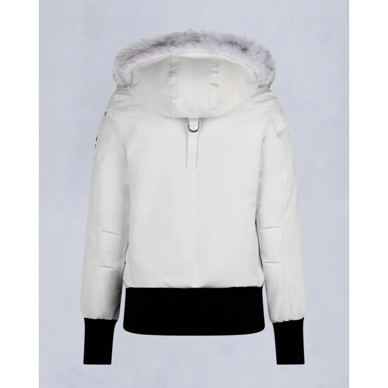Moose Knuckles White Jacket White Wool Collar（NFC) 