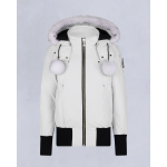 Moose Knuckles White Jacket White Wool Collar（NFC) 