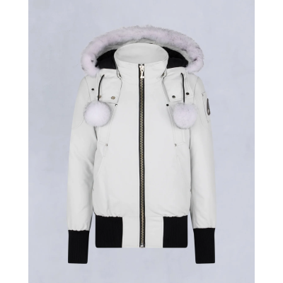 Moose Knuckles White Jacket White Wool Collar（NFC)  01
