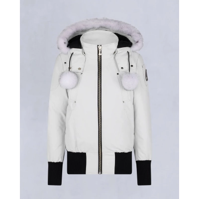 Moose Knuckles White Jacket White Wool Collar（NFC)  01