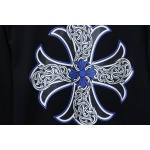 Chrome Hearts Blue Horseshoe Cross Long Sleeve T-Shirt Black
