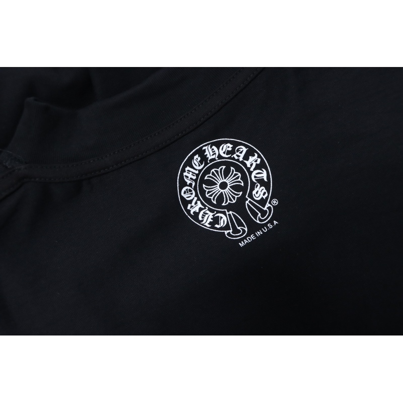 Chrome Hearts Blue Horseshoe Cross Long Sleeve T-Shirt Black