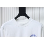 Chrome Hearts Blue Horseshoe Cross Long Sleeve T-Shirt White
