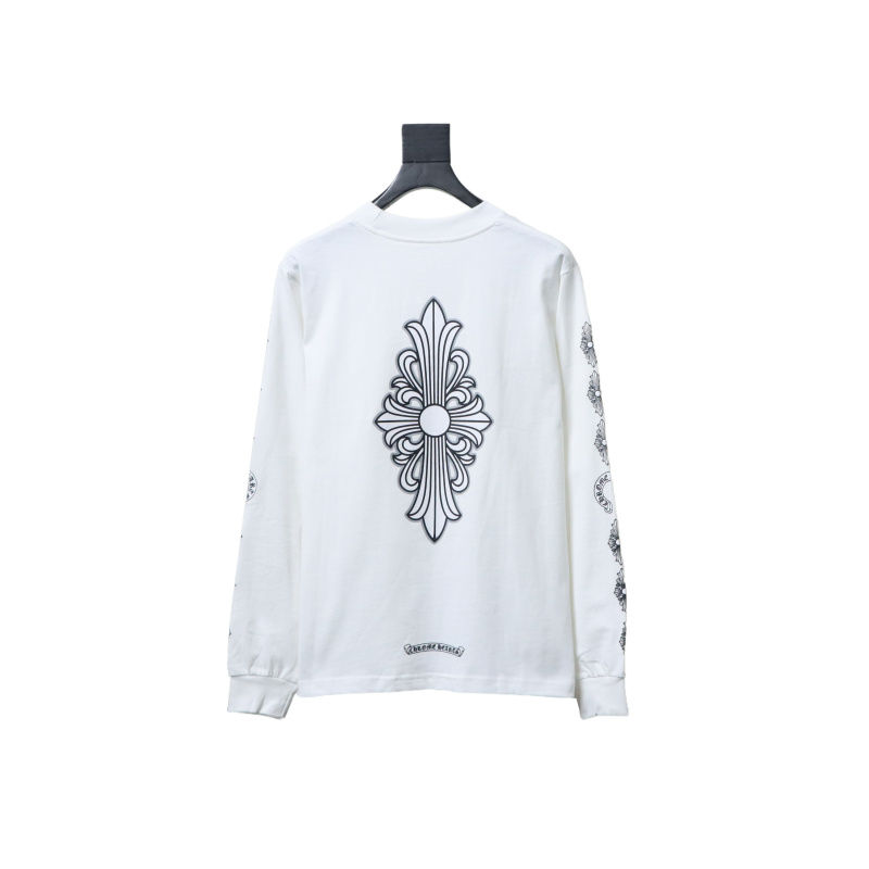Chrome Hearts Fleur Cross Long Sleeve T-Shirt White