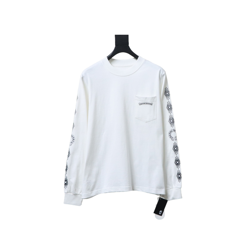 Chrome Hearts Fleur Cross Long Sleeve T-Shirt White