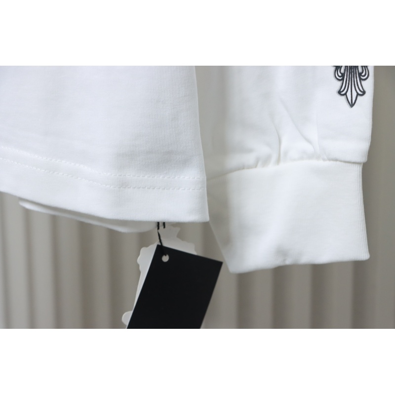 Chrome Hearts Fleur Cross Long Sleeve T-Shirt White