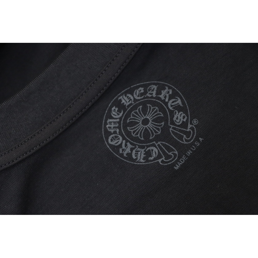 Chrome Hearts Back Damaged Horseshoe Crewneck Long Sleeve T-Shirt Black