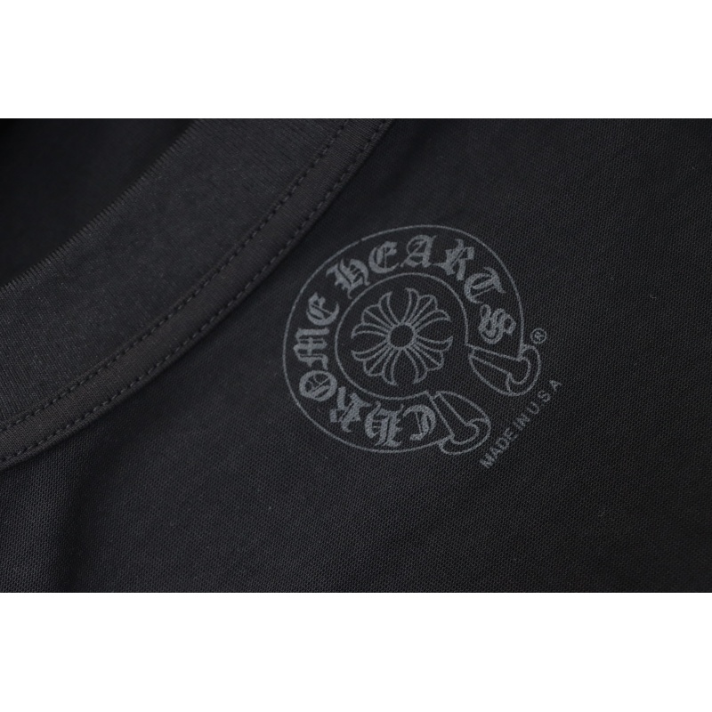 Chrome Hearts Back Damaged Horseshoe Crewneck Long Sleeve T-Shirt Black